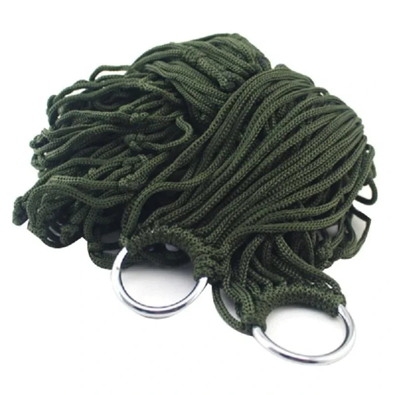 Single Person Outdoor Camping Hammock Thick Mesh Nylon