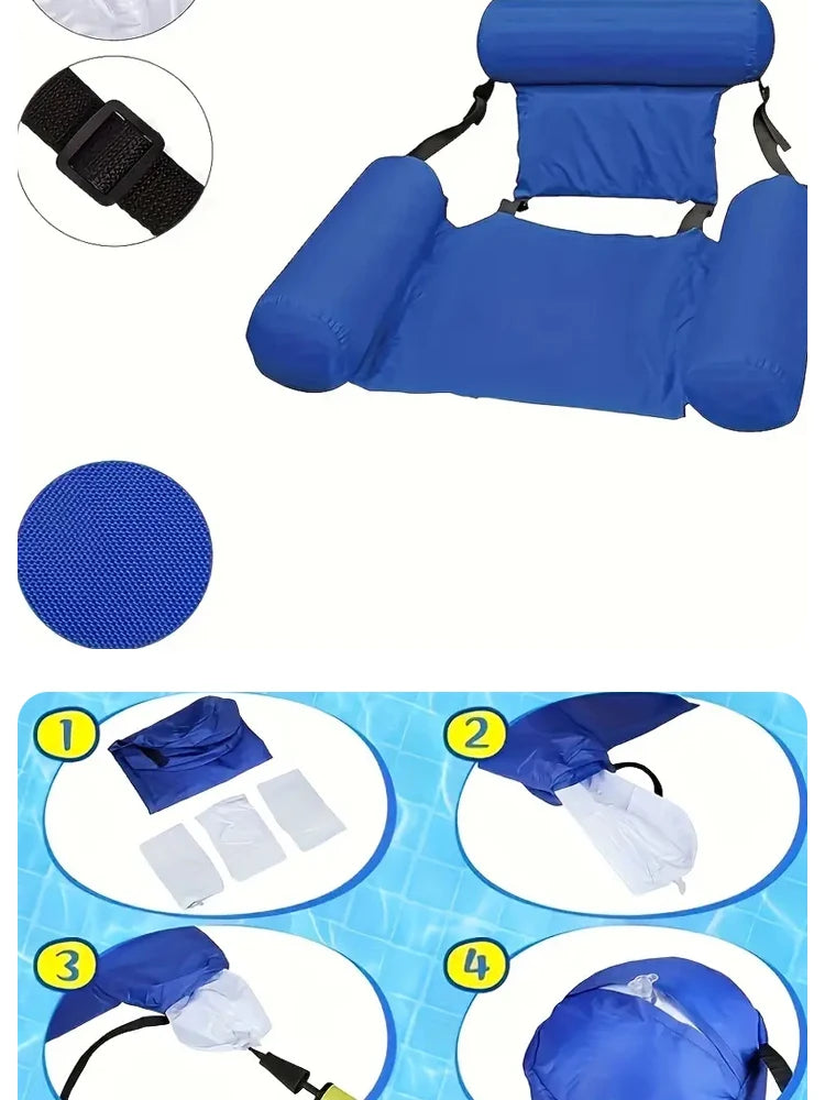 PVC Inflatable Floating Hammock Pool & Beach Lounger