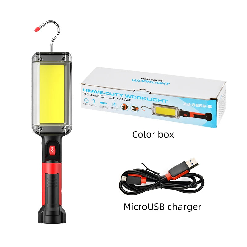 LED Work Light COB Floodlight 8000LM Rechargeable Portable Magnetic Lamp
