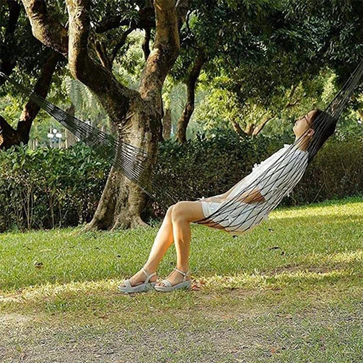 Single Person Outdoor Camping Hammock Thick Mesh Nylon