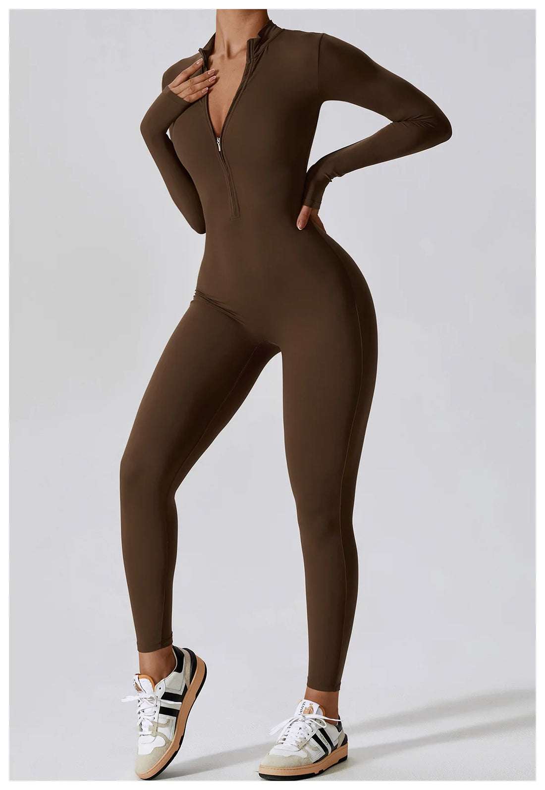 Women’s Summer Zipper Workout Jumpsuit Fitness Yoga Set