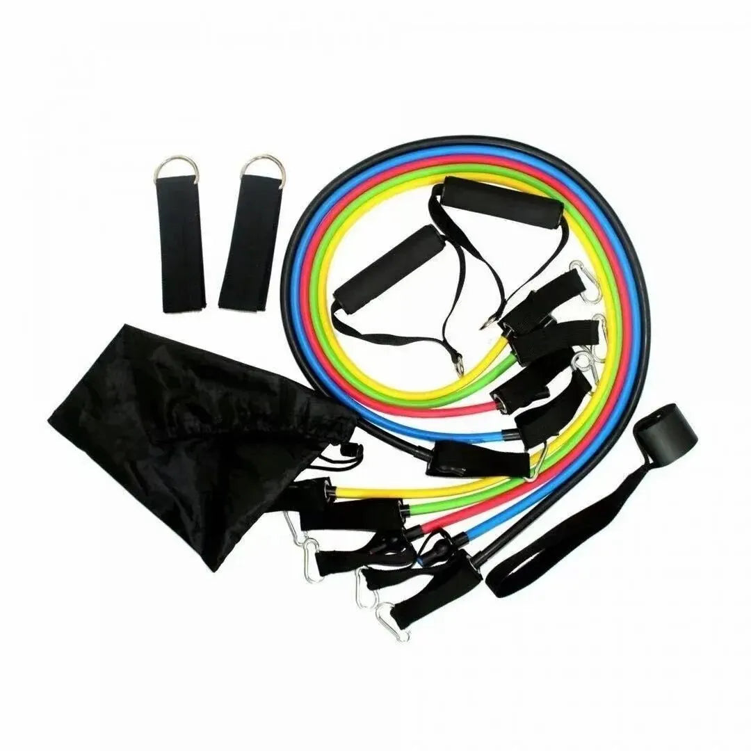 11PCS TPE Resistance Band Set with Handles and Door Anchor