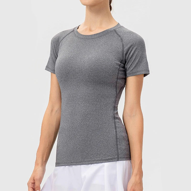 Women’s Compression Short Sleeve Athletic Quick-Dry Workout Shirt